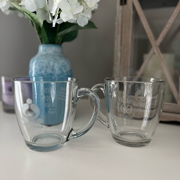 Teavana Clear Glass Tea Mugs Set of Two - Picture 1 of 8